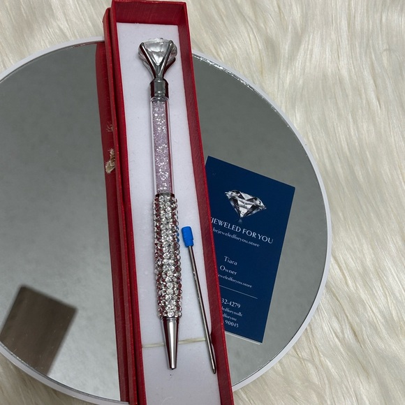 Custom Diamond Refillable Ink Pen with Clear Luxury Crystals! ✨💖✒️ - Picture 1 of 2